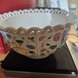 Floral Porcelain Bowl with Scalloped Edge Westemoreland